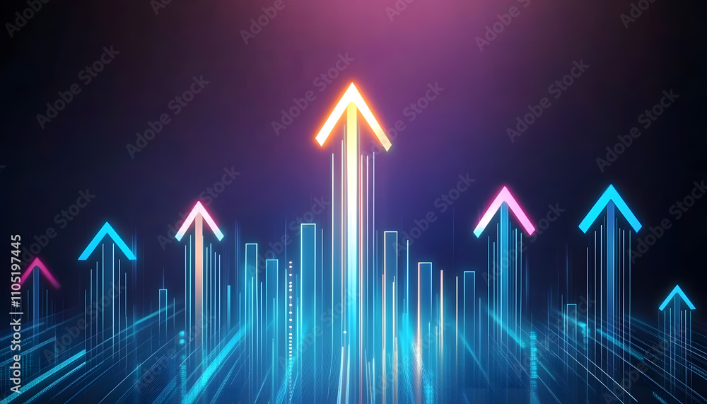 Futuristic raise arrow chart digital transformation abstract technology background. Big data Futuristic raise arrow chart digital transformation abstract technology background. Big data