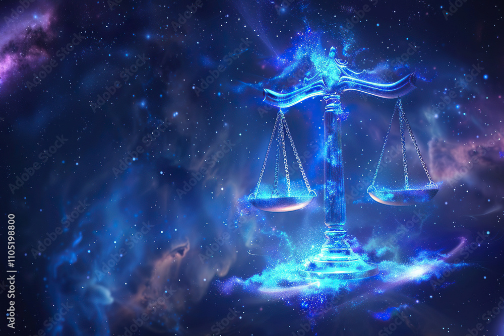 Astrological composition with concept of Libra zodiac sign symbol Astrological composition with concept of Libra zodiac sign symbol
