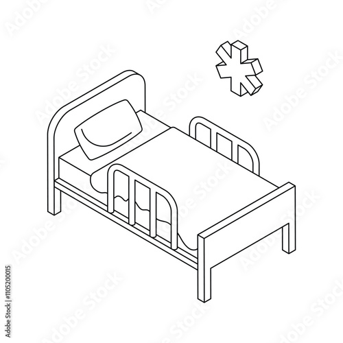 Hospital bed representing patient care and rest areas