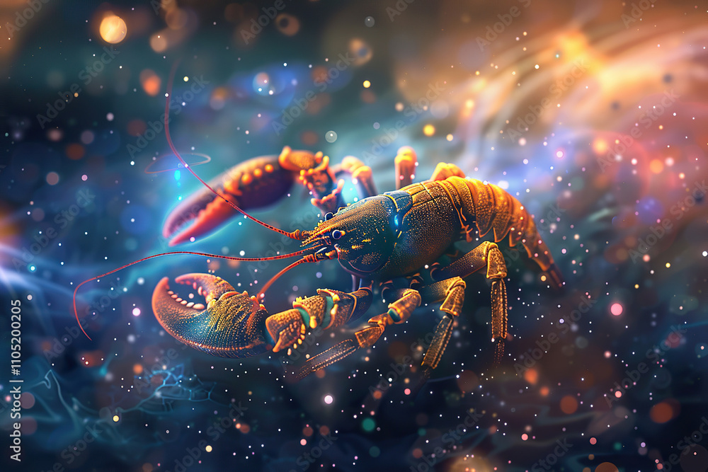 Astrological composition with concept of Scorpio zodiac sign symbol