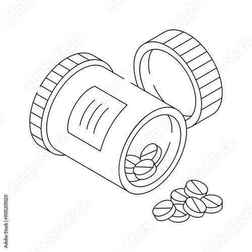 Medicine bottle spilling tablets for dosage and treatment