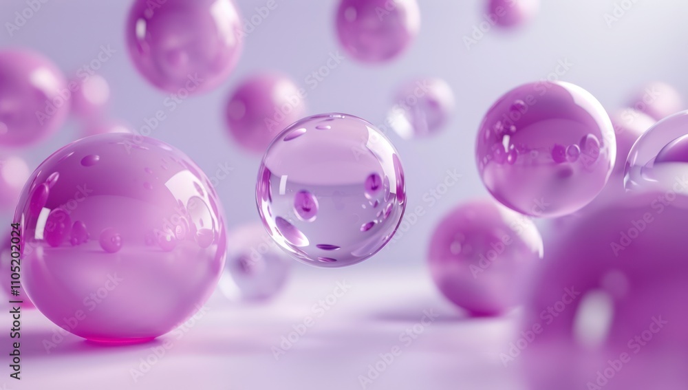 Floating Pink Spheres on a Soft Background Floating Pink Spheres on a Soft Background