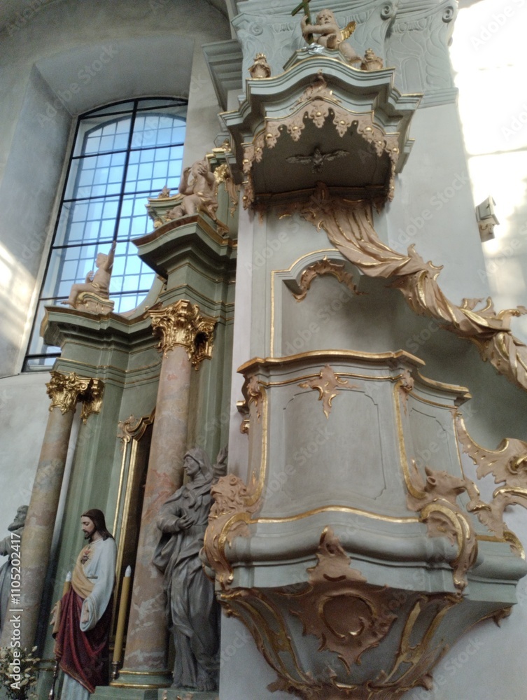 Church of the Immaculate Conception of the Most Holy Virgin Mary in Slonim, Belarus. The interiors of the church