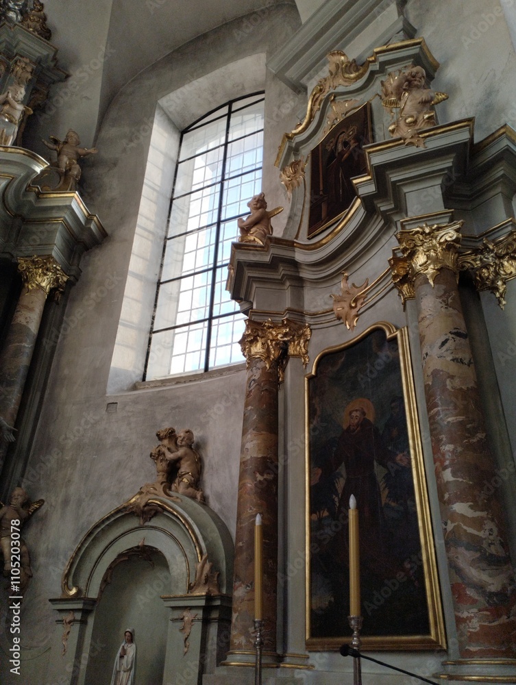 Church of the Immaculate Conception of the Most Holy Virgin Mary in Slonim, Belarus. The interiors of the church