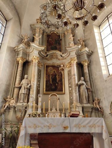 Obraz na płótnie Church of the Immaculate Conception of the Most Holy Virgin Mary in Slonim, Belarus. The interiors of the church w salonie