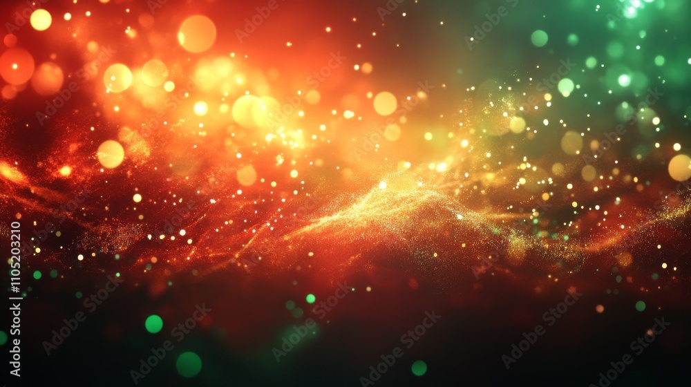 Abstract holiday illumination, defocused circular lights, deep crimson background fade, emerald and amber orbs, ethereal bokeh effect, elegant festive composition, blurred light spots, high-end Abstract holiday illumination, defocused circular lights, deep crimson background fade, emerald and amber orbs, ethereal bokeh effect, elegant festive composition, blurred light spots, high-end