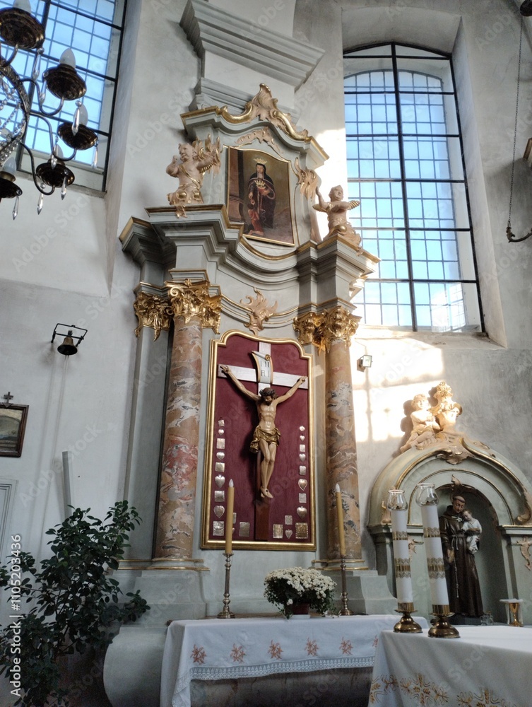 Church of the Immaculate Conception of the Most Holy Virgin Mary in Slonim, Belarus. The interiors of the church