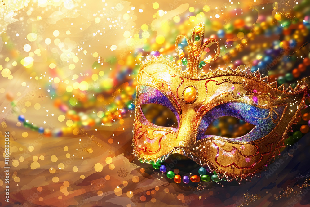 Beautiful greeting card with bright holiday composition for happy celebrate mardi gras Beautiful greeting card with bright holiday composition for happy celebrate mardi gras