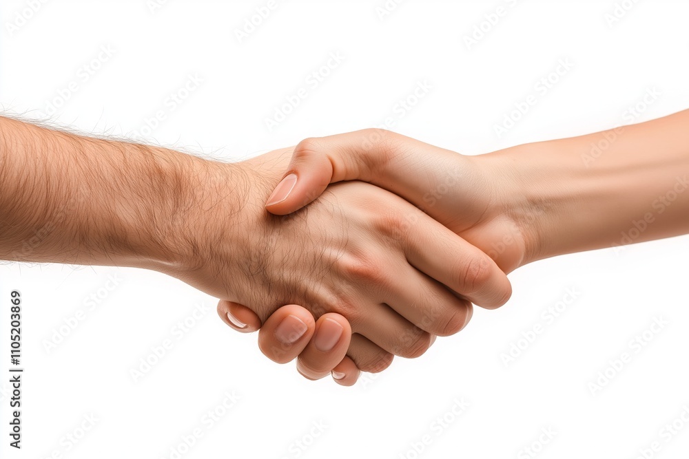 Unrecognizable two people shaking hands on white isolated background Unrecognizable two people shaking hands on white isolated background