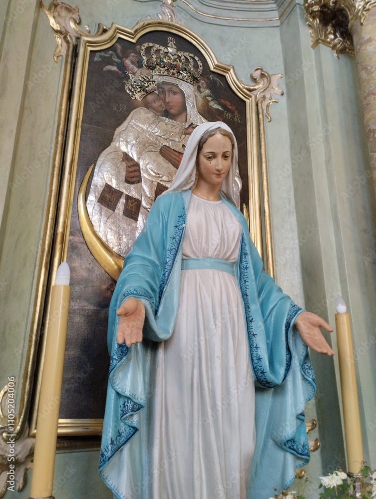 The Church of St. Andrew the Apostle in Slonim, Belarus. The interiors of the church