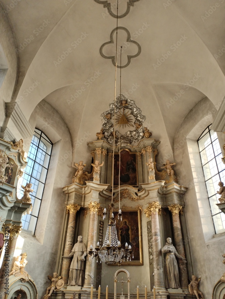 Church of the Immaculate Conception of the Most Holy Virgin Mary in Slonim, Belarus. The interiors of the church
