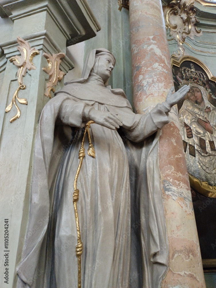Church of the Immaculate Conception of the Most Holy Virgin Mary in Slonim, Belarus. The interiors of the church