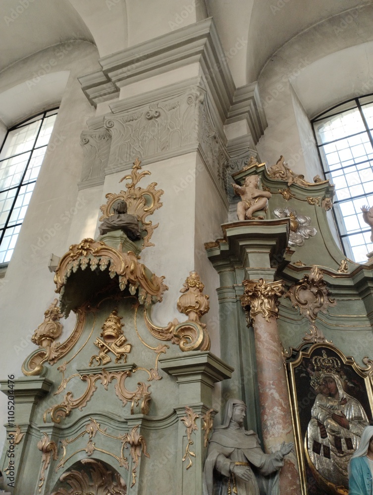 Church of the Immaculate Conception of the Most Holy Virgin Mary in Slonim, Belarus. The interiors of the church