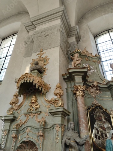 Obraz na płótnie Church of the Immaculate Conception of the Most Holy Virgin Mary in Slonim, Belarus. The interiors of the church w salonie