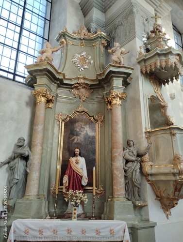 Church of the Immaculate Conception of the Most Holy Virgin Mary in Slonim, Belarus. The interiors of the church