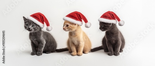 Christmas Ragdoll Cat on black backdrop photo