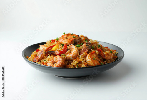 Jambalaya isolated on white background