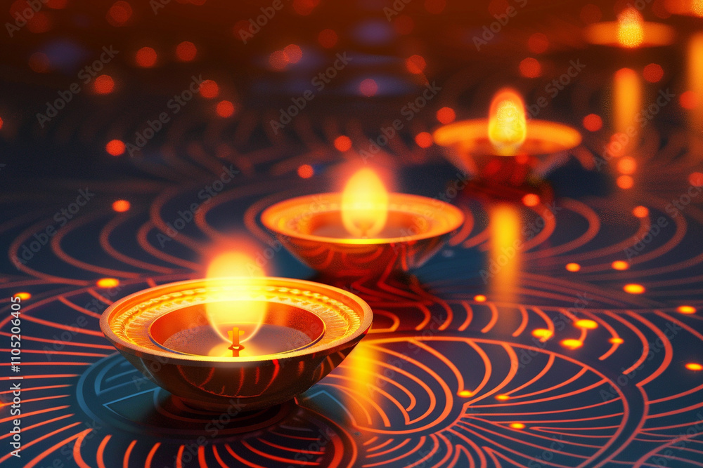 Beautiful greeting card with bright holiday composition for happy and celebrate Diwali Beautiful greeting card with bright holiday composition for happy and celebrate Diwali