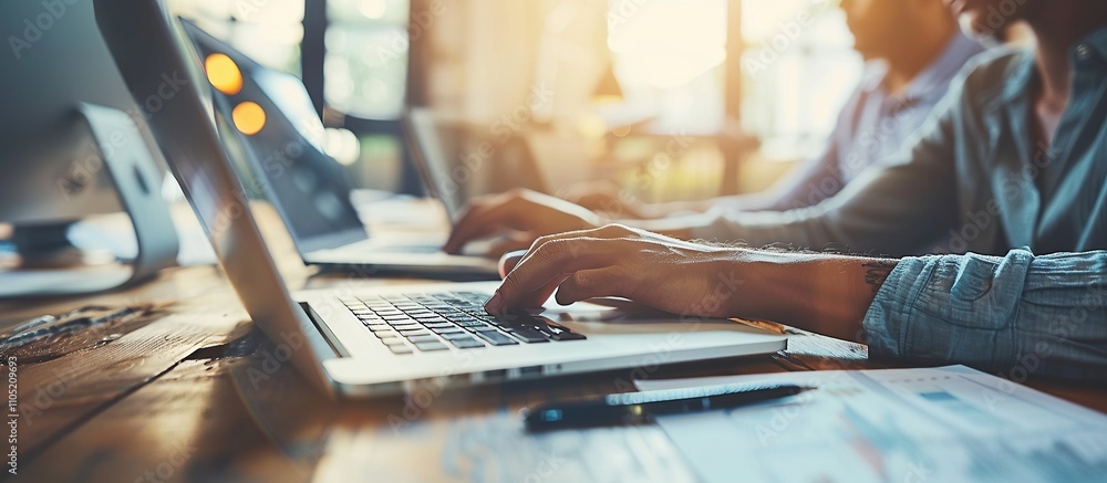 Close-up of a Person's Hands Typing on a Laptop Close-up of a Person's Hands Typing on a Laptop