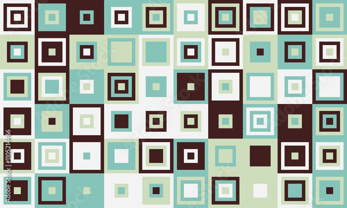 Elegant mosaic tile pattern with vibrant colours. Perfect for textile, decorative covers, or modern graphic design with structured and symmetrical appeal.