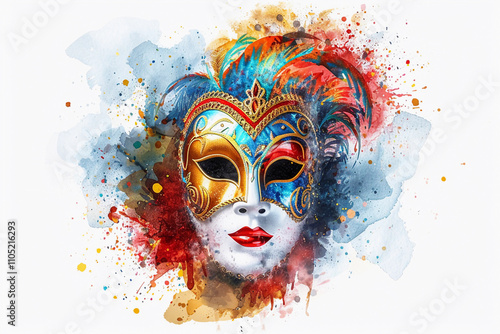 Wallpaper Mural Beautiful greeting card with bright holiday composition for happy celebrate mardi gras Torontodigital.ca