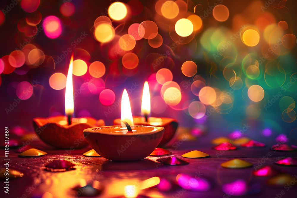 Beautiful greeting card with bright holiday composition for happy and celebrate Diwali Beautiful greeting card with bright holiday composition for happy and celebrate Diwali