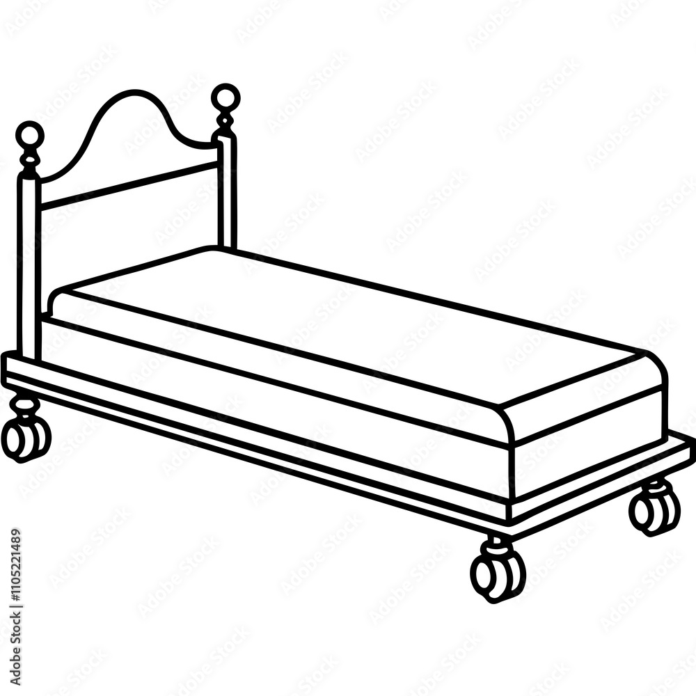 illustration of a trundle bed illustration of a trundle bed