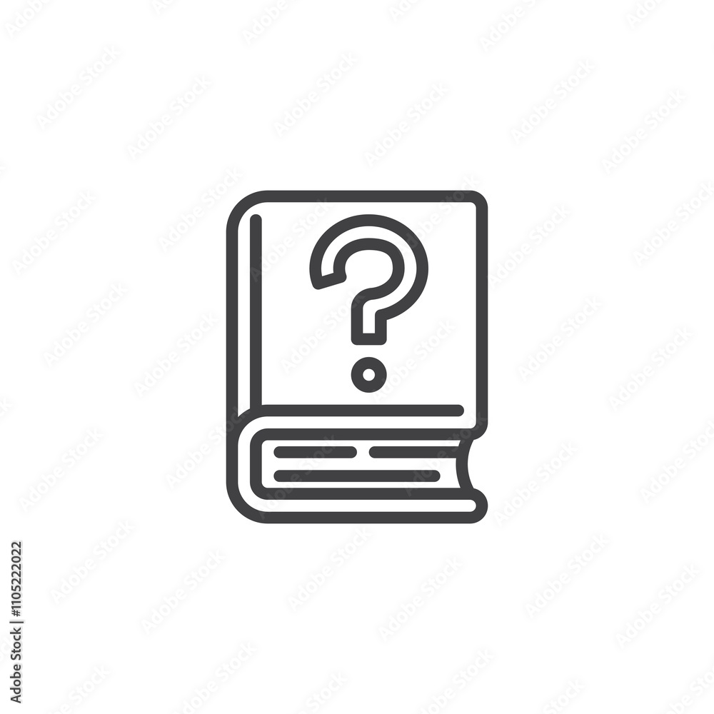 Book with question mark line icon Book with question mark line icon