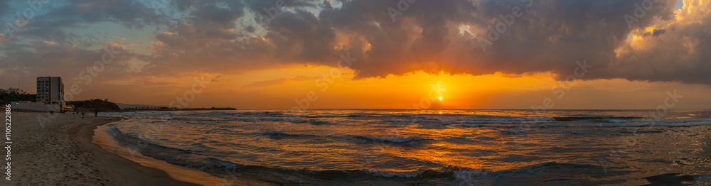 Beirut Panoramic Beach Veiw at Sunset, Lebanon Beirut Panoramic Beach Veiw at Sunset, Lebanon