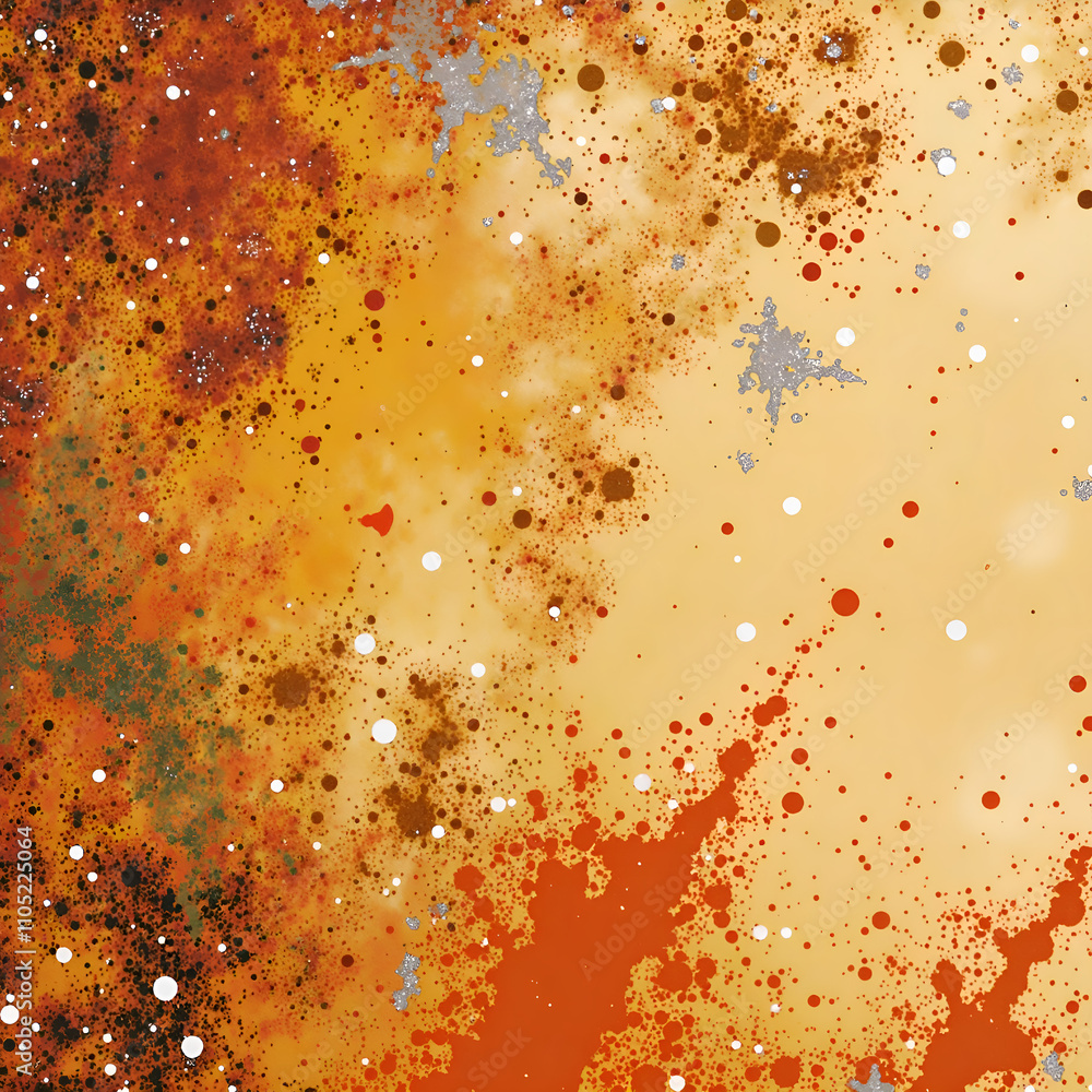 Abstract splash of cosmic colors with fiery tones and stellar accents, digital art of abstract concept. Abstract splash of cosmic colors with fiery tones and stellar accents, digital art of abstract concept.