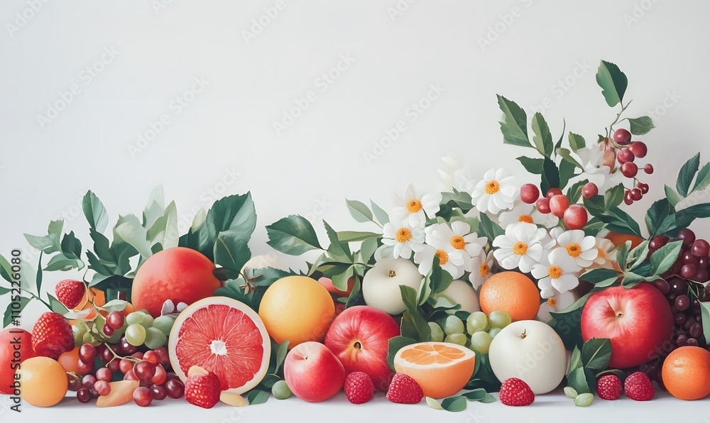 fruit and flowers, generation AI fruit and flowers, generation AI