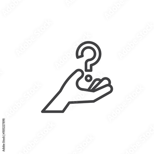 Hand Holding Question line icon