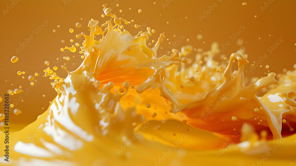 Golden Liquid Splash 3D Illustration Golden Liquid Splash 3D Illustration