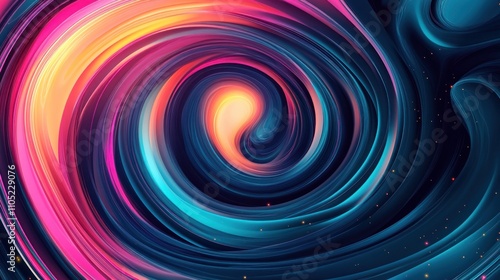 Abstract Swirling Colorful Spiral Design