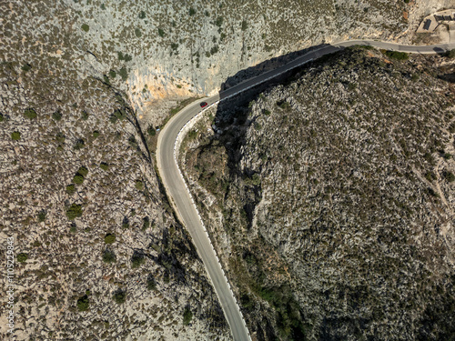 Road through Costa Blanca Mountains, Alicante, Spain - stock photo