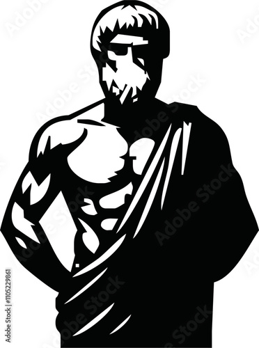 Aristotle was a Greek philosopher and polymath of the classical period in Ancient Greece. Vector illustration drawn by hand.