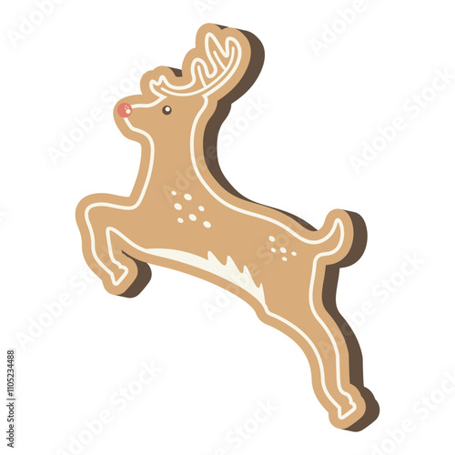Gingerbread Deer Illustration