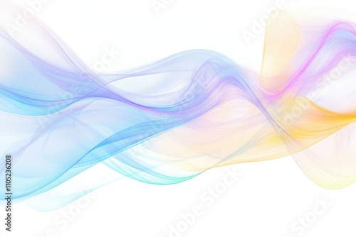 Vibrant swirling streams of smoke in shades of blue yellow purple and pink