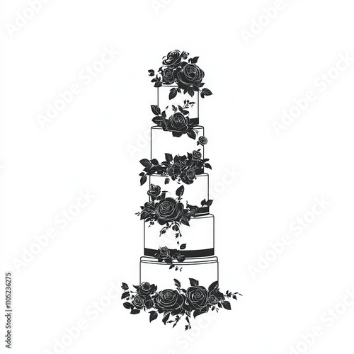 Wedding Cake Silhouette, Bl...