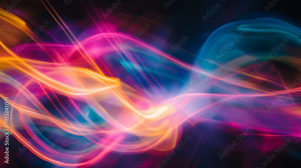 Abstract Vibrant Light Trails Swirling Dynamically Abstract Vibrant Light Trails Swirling Dynamically
