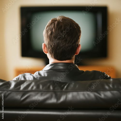 Person Watching Tv Isolated