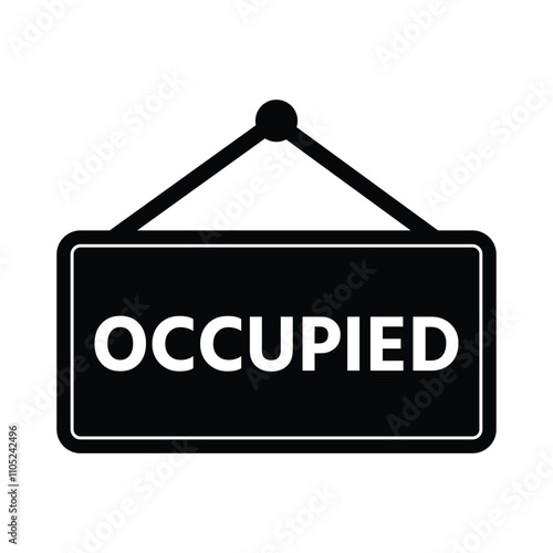 Occupied Silhouette Billboard vector on white background 