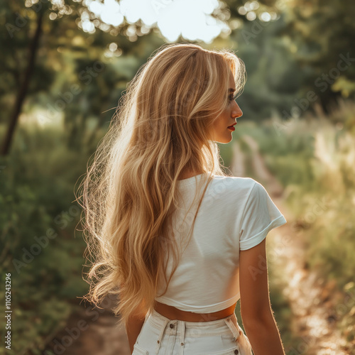 Woman Walking Away Isolated