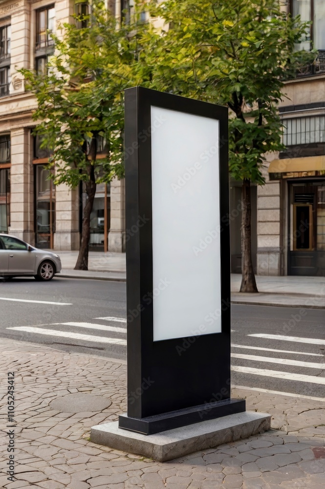 Blank advertisement in the street for advertising,Billboard, banner. Blank advertisement in the street for advertising,Billboard, banner.