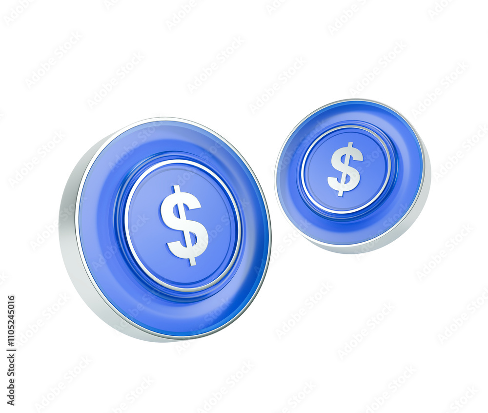 3d icons of dollar coin isolated from transparent background 3d icons of dollar coin isolated from transparent background