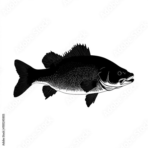 Largemouth Bass Silhouette,...
