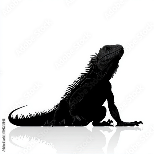 Lizard Silhouette, Black An...