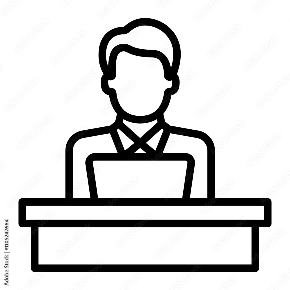 Office Worker Vector Line Icon Design Office Worker Vector Line Icon Design