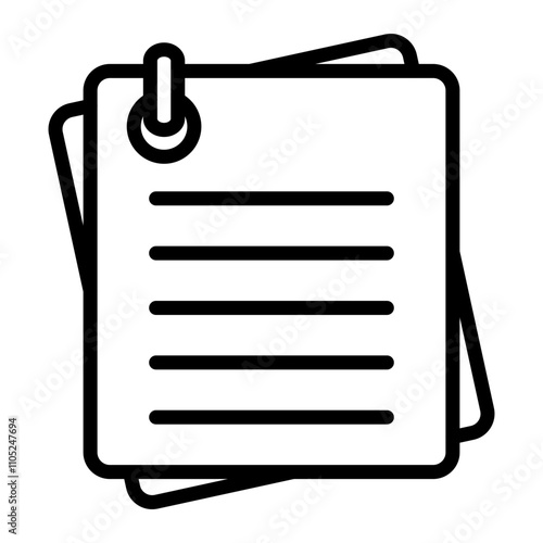Paper Note Vector Line Icon Design