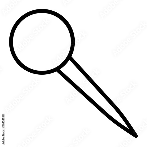 Push Pin Vector Line Icon Design